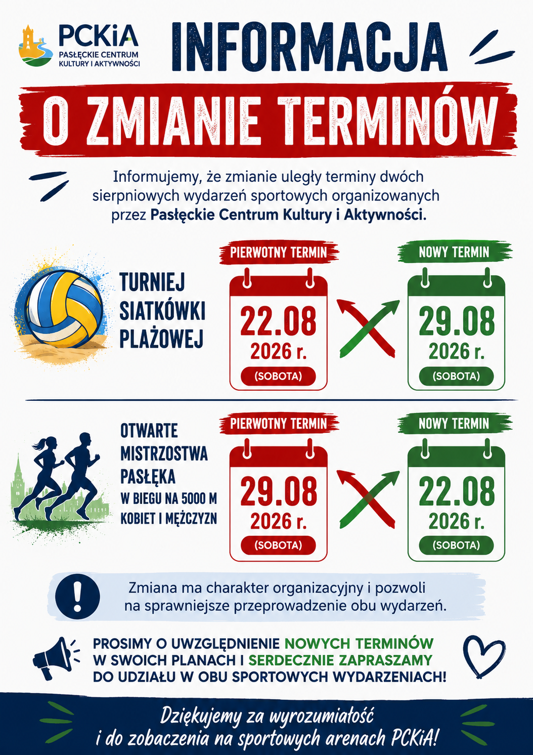 zmiana terminu wydarzenia
