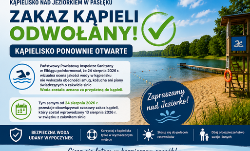 Zdjęcie do Kąpielisko nad Jeziorkiem w Pasłęku ponownie otwarte