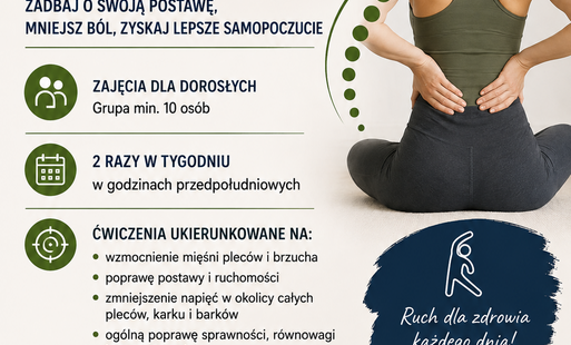 Zdjęcie do Zadbaj o sw&oacute;j kręgosłup &ndash; trwają zapisy na planowane zajęcia w PCKiA